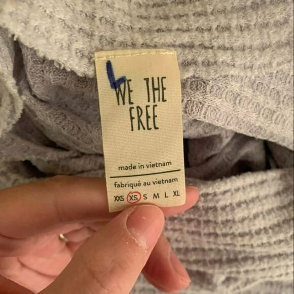 We the free womens asymmetrical waffle knit long sleeve mini dress -XS - Picture 4 of 8